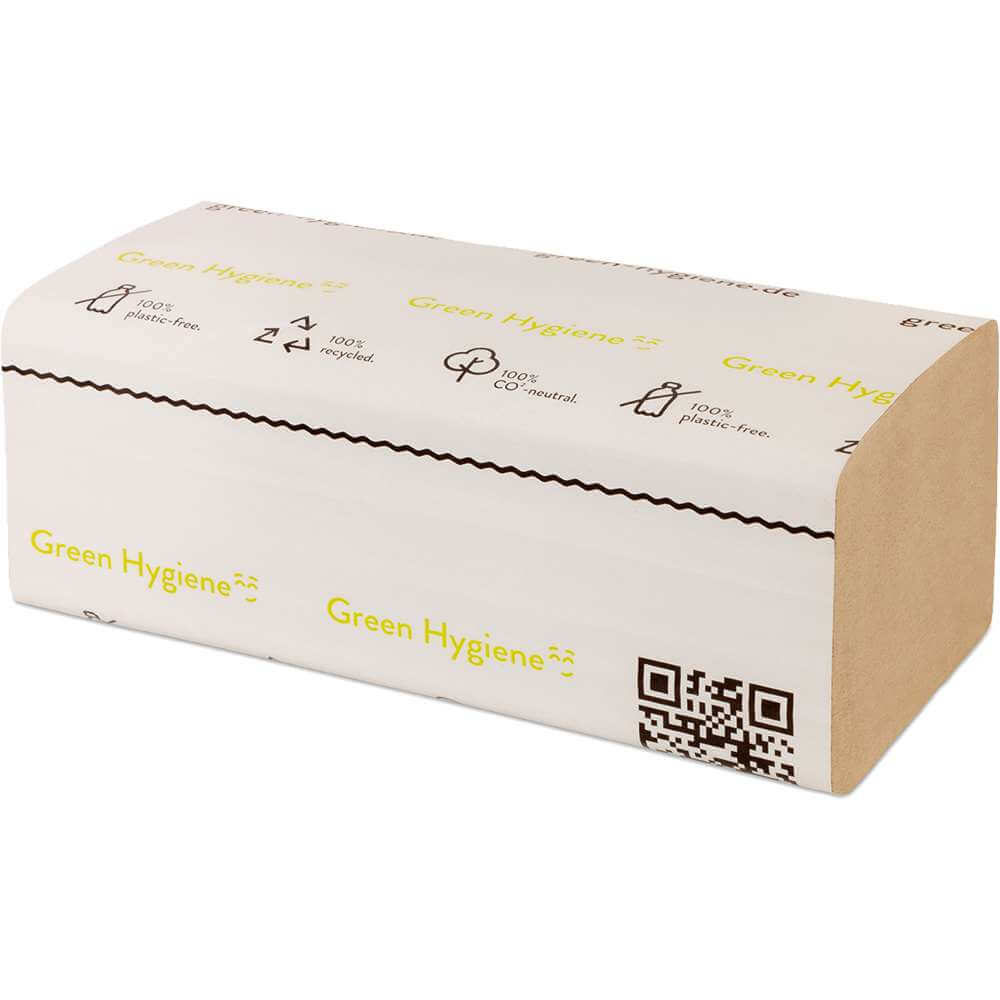 Green Hygiene FALK, Falthandtücher, Z-Falz, 1-lagig, 25x23cm, Recycling, 5000 Blatt