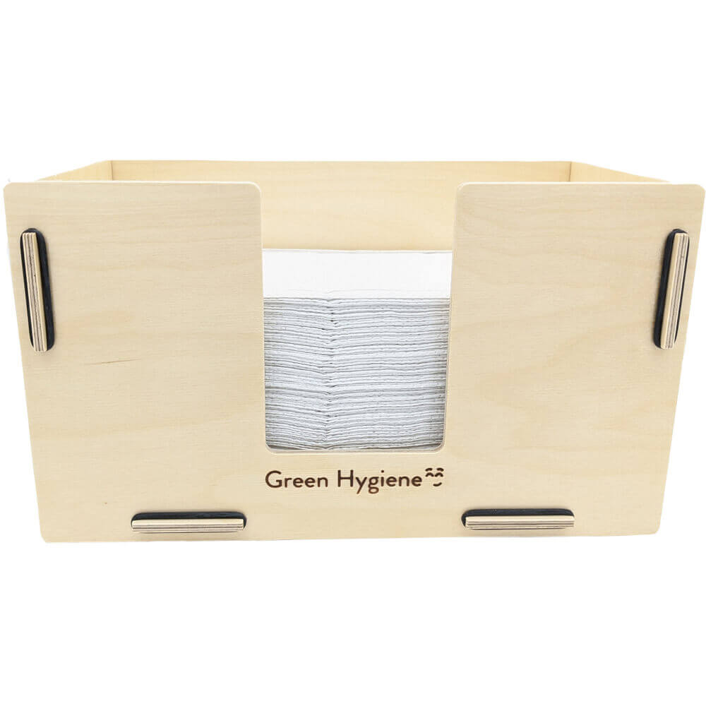 Green Hygiene KÜCHENSTUBE Falthandtuch-Wand-/Tischspender aus Holz
