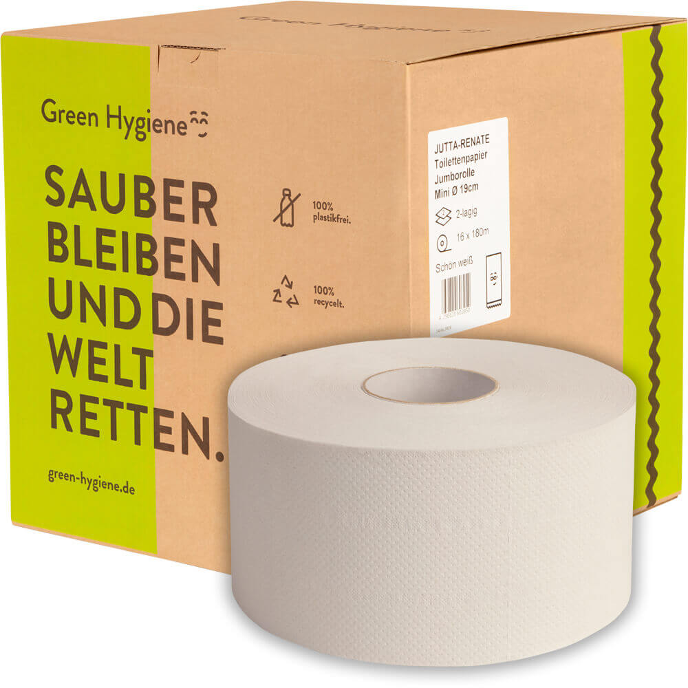 Muster: Green Hygiene Jutta-Renate, Jumbo-Toilettenpapier, 2-lagig, Recycling, 180m