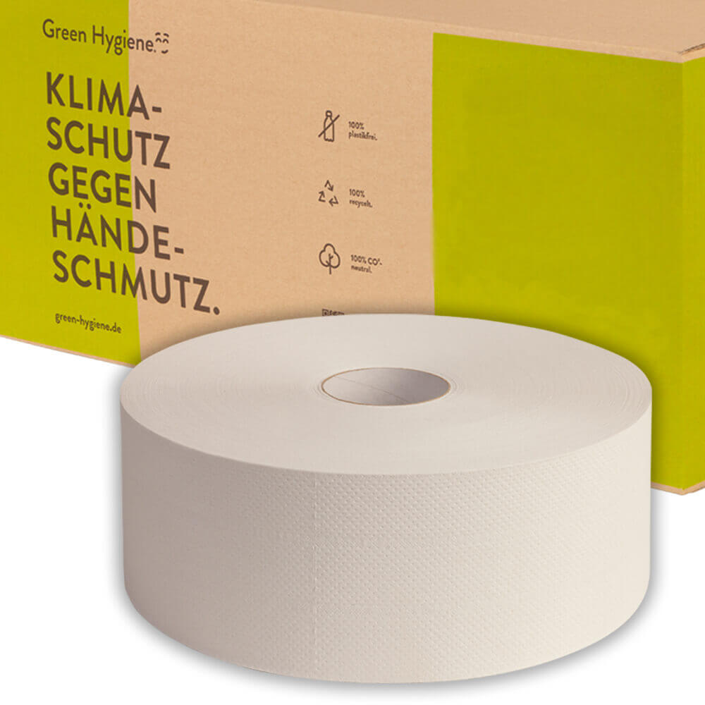 Green Hygiene JUPP, Jumbo-Toilettenpapier, 2-lagig, Recycling, 380m, 6 Rollen
